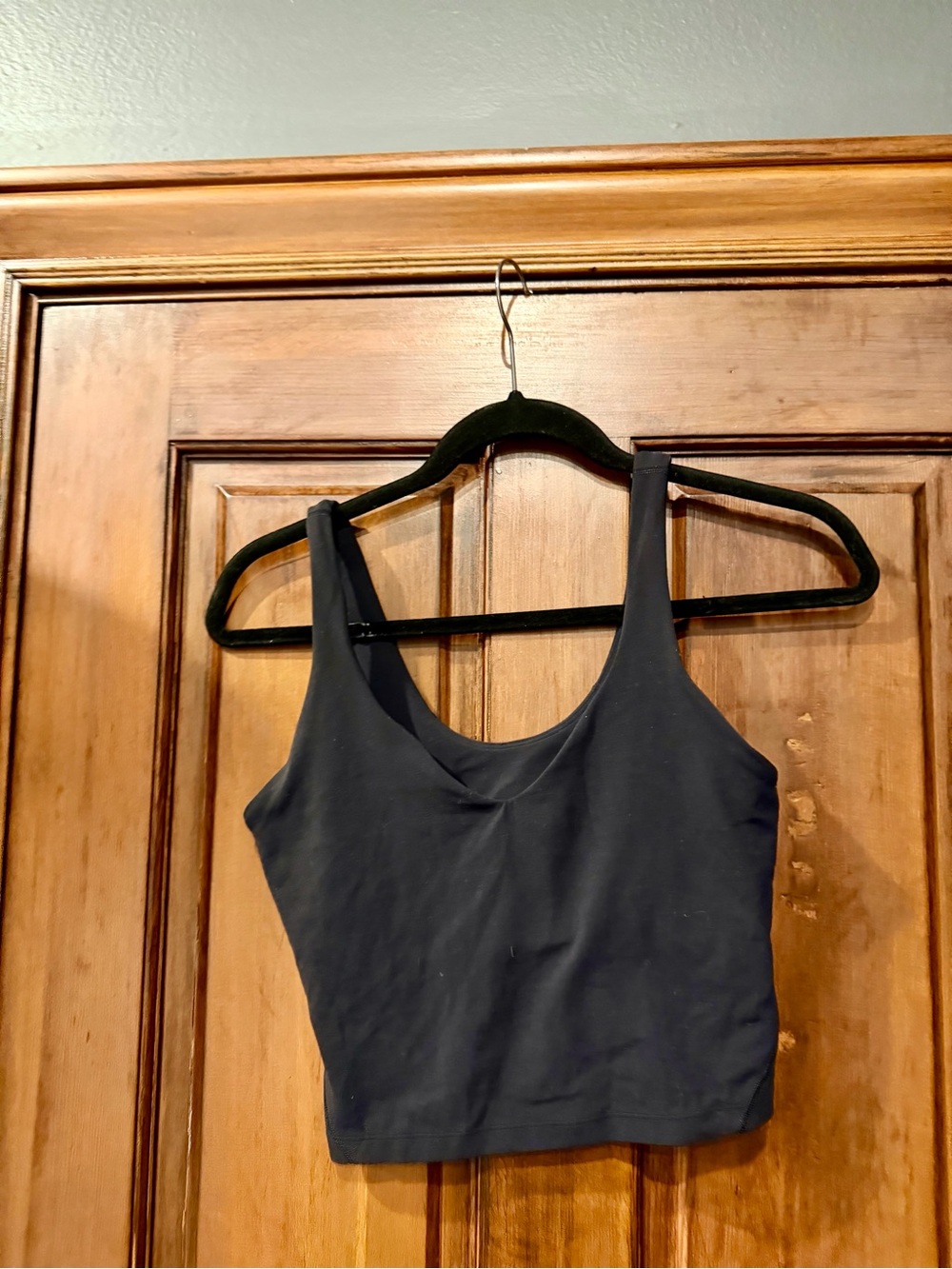 lululemon athletica Black Scoop Neck Crop Tank